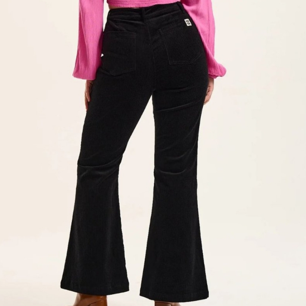 Lucy Yak Pants 26 Ziggy Flare Corduroy Cord Organic Cotton Stretch Preppy New